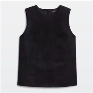 Aritzia Babaton Rolando Faux Suede Black Blouse